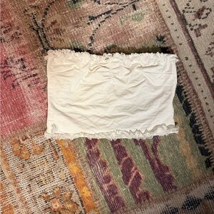 edikted White Ruffled Tube Top